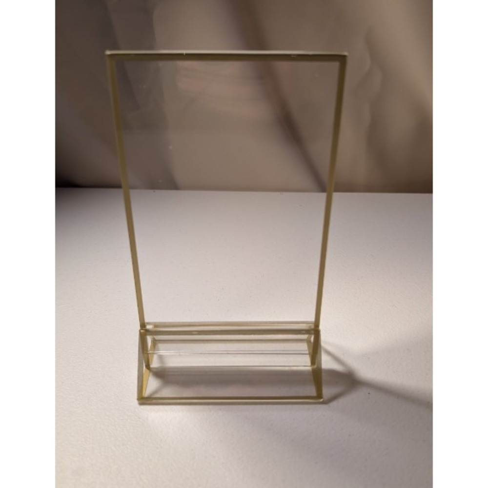 3 Pack Acrylic Display Card Holders - Gold Frame Stand NEW - Picture 1 of 3